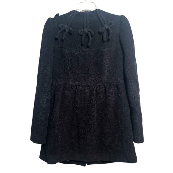 Anthropologie Leifsdottir Wool Peacoat Black Size 4 - Picture 2 of 6